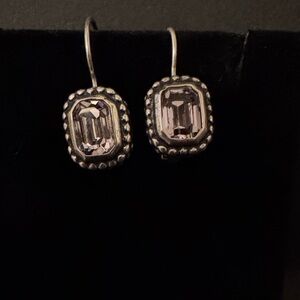 Elegant Sterling Silver and Pink Crystal Earrings